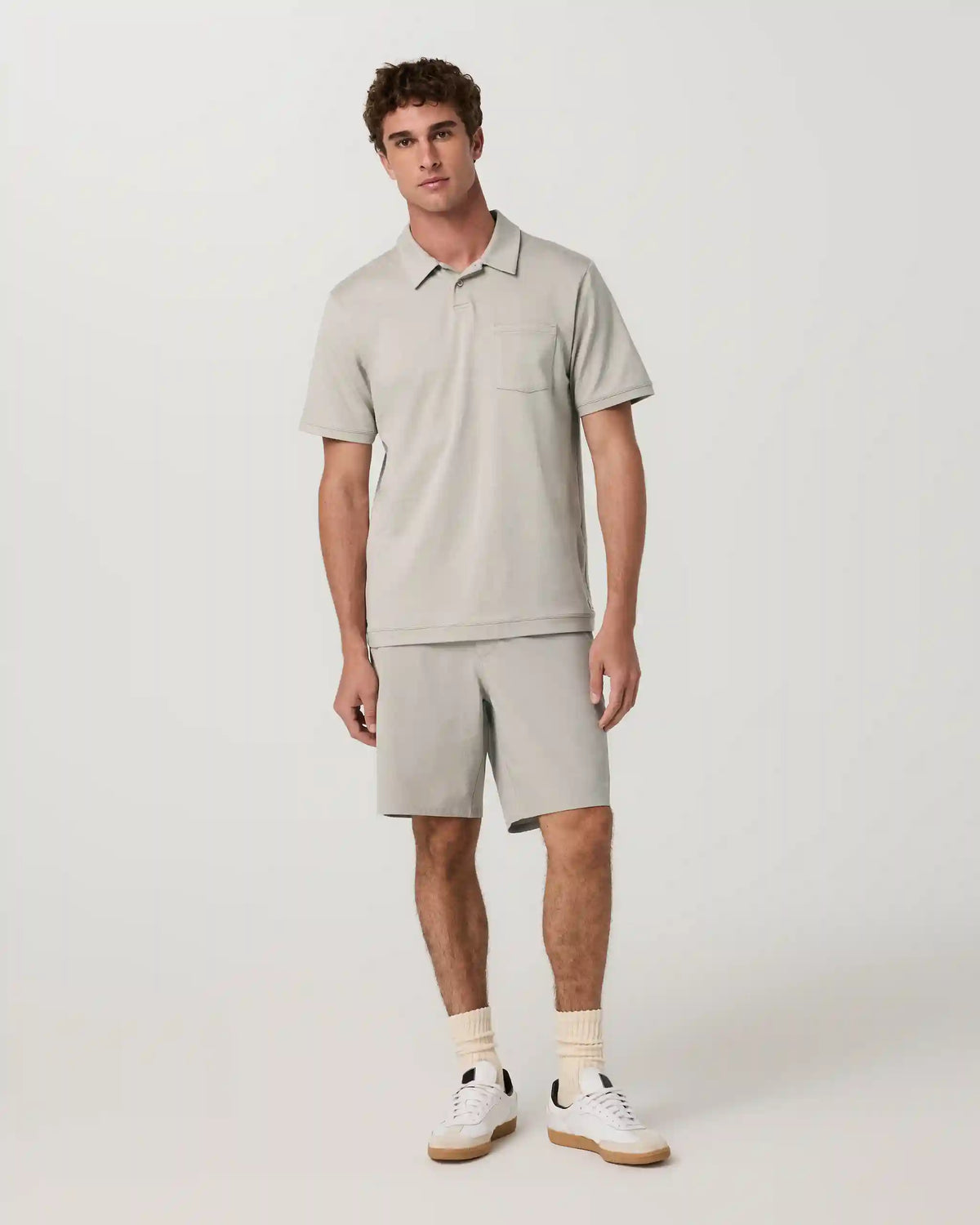 Aim Short 8" | Khaki Linen Texture