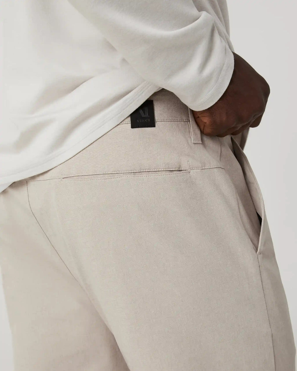 Aim Trouser Athletic Slim Fit 30" | Khaki Linen Texture