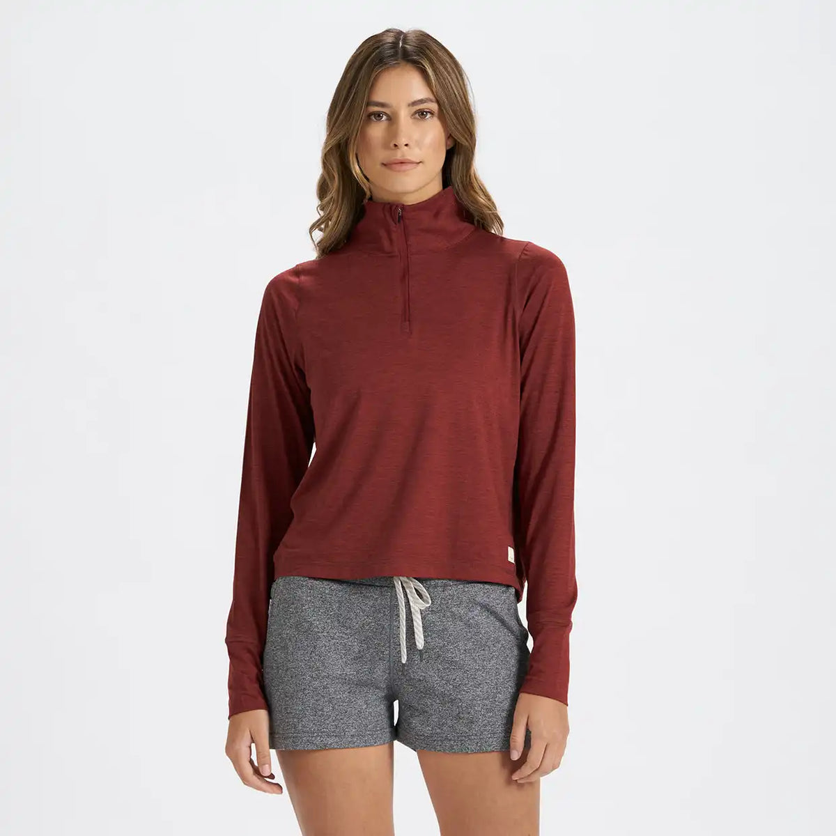 Crescent Half Zip | Spice Heather